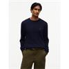 Tommy Hilfiger Classic Cotton Cable Crew Knit Navy
