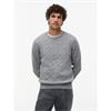 Tommy Hilfiger Classic Cotton Cable Crew Knit Grey