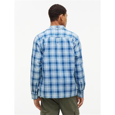Tommy Jeans Dobby Check Shirt Blue