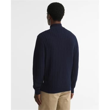 Barbour Herringbone Knittted 1/4 Zip Navy