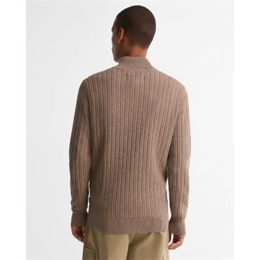 Barbour Herringbone Knittted 1/4 Zip Stone