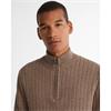 Barbour Herringbone Knittted 1/4 Zip Stone