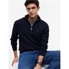 Tommy Hilfiger Classic Cotton Cable Quarter-Zip Knit Navy