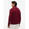 Tommy Hilfiger Classic Cotton Cable Quarter-Zip Knit Burgundy