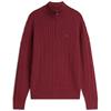 Tommy Hilfiger Classic Cotton Cable Quarter-Zip Knit Burgundy