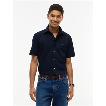 Tommy Hilfiger Flex Poplin Short Sleeve Shirt Navy