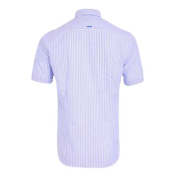 André Finn Stripe Short Sleeve Shirt Cobalt