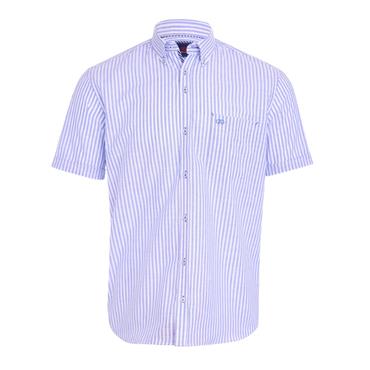 André Finn Stripe Short Sleeve Shirt Cobalt