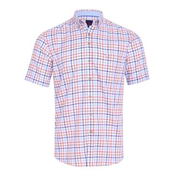 André Swilly Check Short Sleeve Shirt Beige