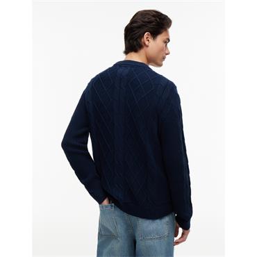 Tommy Jeans Classic Flag Cable Jumper Dark Blue