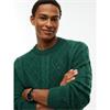 Tommy Jeans Classic Flag Cable Jumper Velvet Green
