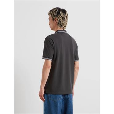 Farah Bowes Tipped Polo Tee Washed Black