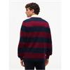 Tommy Hilfiger Stripe Rugby Shirt Burgundy