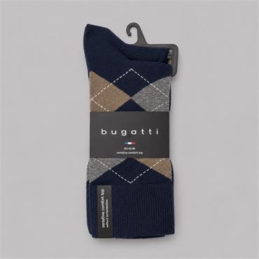 Bugatti 2-Pack Argyle Socks Navy