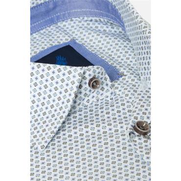 Benetti London Print Shirt Blue