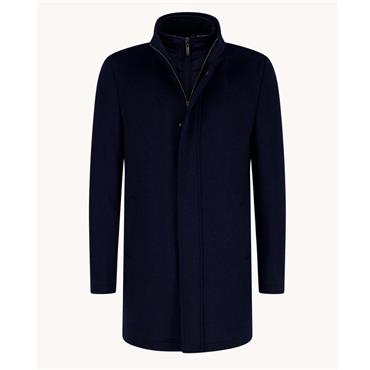 A Fish Named Fred Funnel Neck Coat Navy