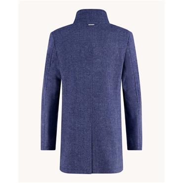 A Fish Named Fred Funnel Neck Coat Blue