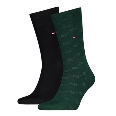 Tommy Hilfiger 2 Pack Flag AOP Socks Green