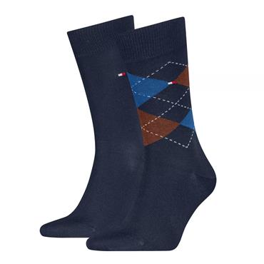 Tommy Hilfiger 2 Pack Argyle Check Socks Navy