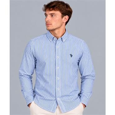 Tom Penn Stripe Oxford Shirt Royal