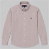 Tom Penn Stripe Oxford Shirt Burgundy