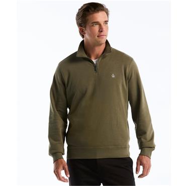 Penguin Sticker Pete Quarter Zip Sweatshirt Olive