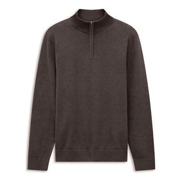 Bugatti Quarter-Zip Jumper Brown