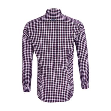 André Fahy Check Shirt Burgundy