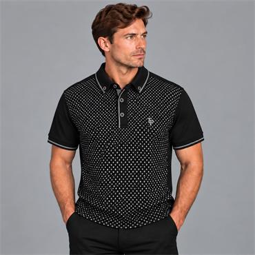 Tom Penn Printed Polo Black