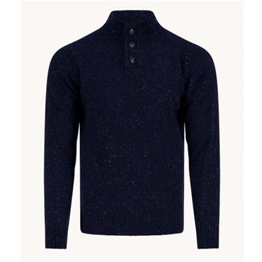 A Fish Named Fred Button Knitted Jumper Navy