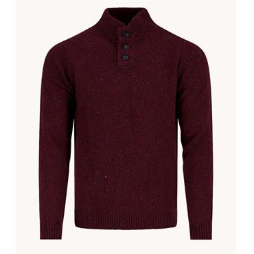 A Fish Named Fred Button Knitted Jumper Burgundy