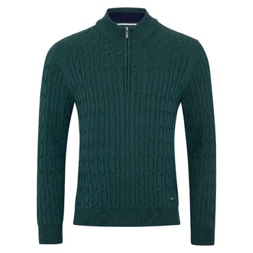 Drifter Quarter-Zip Cable Stitch knit Green