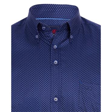 André Dargle Pin-Point Short Sleeve Shirt Navy