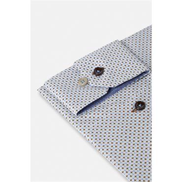 Benetti Kevin Print Shirt Coffee