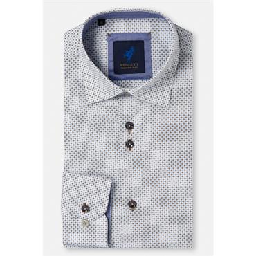 Benetti Kevin Print Shirt Coffee