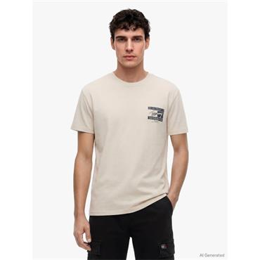Tommy Jeans Sign Flag Tee Beige