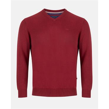 André Valencia V-Neck Jumper Merlot
