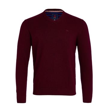 André Valencia V-Neck Jumper Burgundy