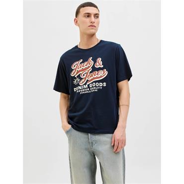 Jack & Jones Script Logo Tee Navy Blazer