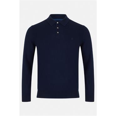 Benetti Calvin Merino Wool Knit Polo Navy