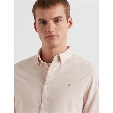 Farah Steen Slim Fit Brushed Cotton Shirt Pink