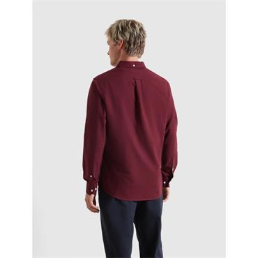 Farah Brewer Slim Fit Oxford Shirt Bordeaux