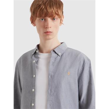 Farah Brewer Slim Fit Oxford Shirt White/Navy