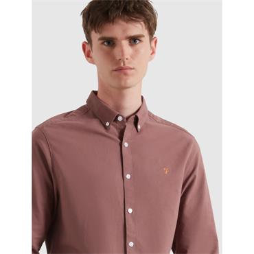 Farah Brewer Slim Fit Oxford Shirt Mauve