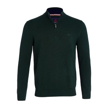 André Tory Quarter Zip Cotton Knit Forest