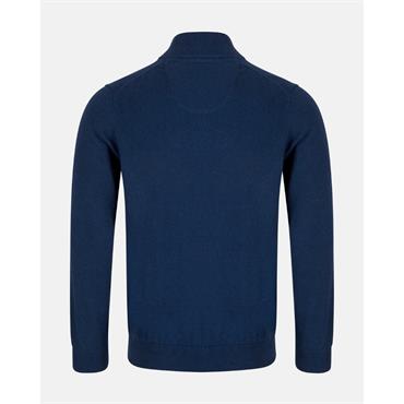 André Tory Quarter Zip Cotton Knit Ink
