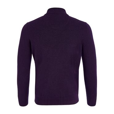 André Tory Quarter Zip Cotton Knit Purple