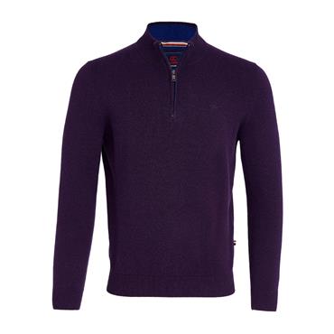 André Tory Quarter Zip Cotton Knit Purple