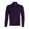 André Tory Quarter Zip Cotton Knit Purple