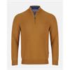 André Tory Quarter Zip Cotton Knit Curry